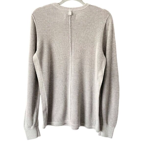 Men’s Gray Long Sleeve Thermal Shirt – Casual Slim Fit Waffle Knit Crewneck L - Picture 6 of 12